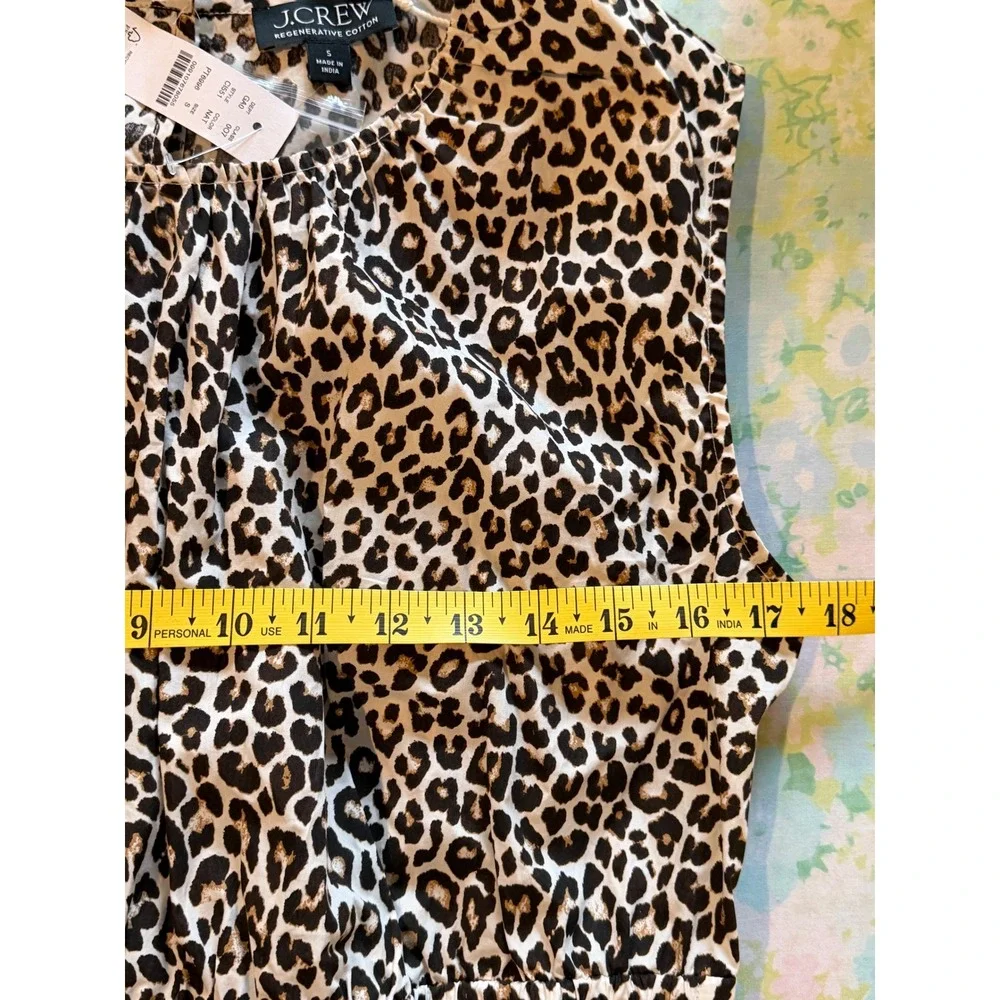 NWT J.Crew | 2025 Hyacinth Top Leopard Cotton Poplin Small Animal Print‎ CI551